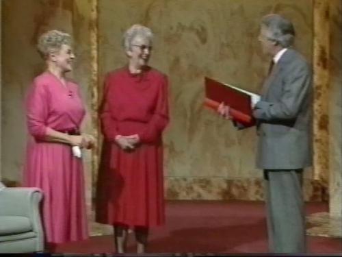 Carmen Silvera pictuted on 'This is your Life' with CFHS close school friend Evelyn Humphreys 1991