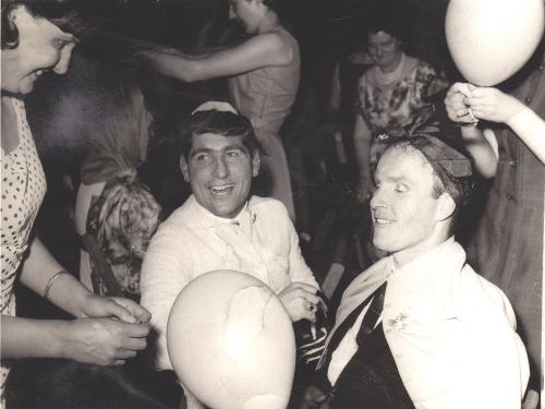 Coventry City Football Club Party - 1964 - Ladies dressing up John Smith and Ronnie Farmer. Sent from the Isle of Man by Ann Brimfield.